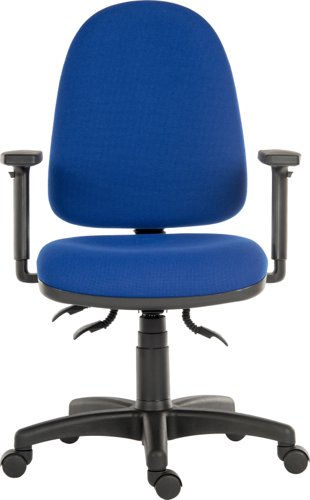 Ergo Trio Ergonomic High Back Fabric Operator Office Chair with Height Adjustable Arms Blue - 2901BLU/0280 Teknik