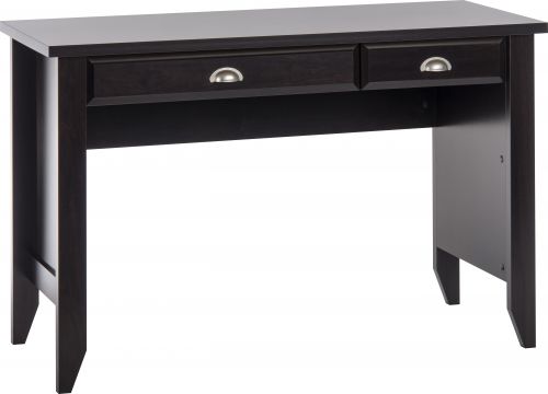 The Teknik Office Jamocha Wood Effect Laptop Desk, a fabulous and contemporary styled option, perfect for any home or student office. This smart and traditional desk provides ample space for work, writing, and laptops. It benefits from features such as a stationery drawer, an additional flip down keyboard shelf, which doubles up as another drawer, silver effect handles, side panel inserts, chunky desk top and a stylish tapered leg detail. The neutral yet classy Oiled Oak Effect tone of this desk makes it an ideal match for all rooms and office colour schemes. This desk is also available in an Oiled Oak Effect and Soft White colouring.