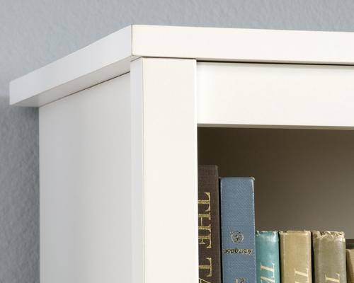 12977TK - Shaker Style Bookcase with Doors White with Lintel Oak Finish - 5417593