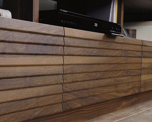 Teknik Office Hampstead TV Stand / Credenza with Grand Walnut effect finish, accommodates up to a 70â€ TV or media display device weighing up to 43kg | 5420834 | Teknik