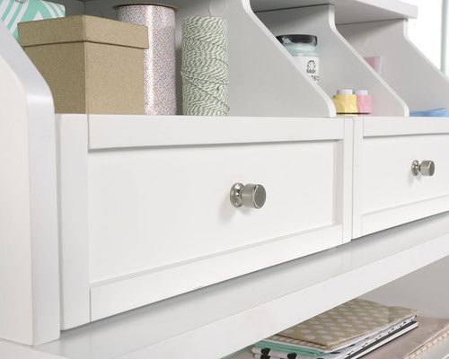Teknik Office Craft Organiser Hutch in a White Finish with cubbyhole shelving