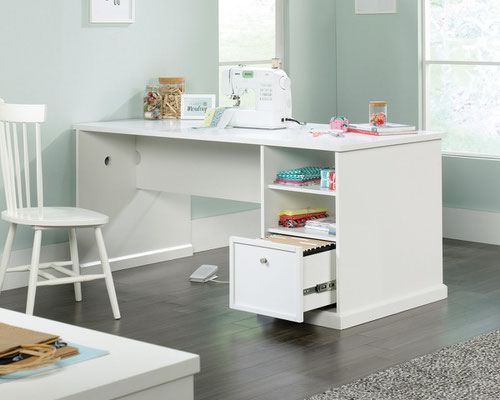 Teknik Office Craft Work / Table in a White Finish with spacious melamine work surface | 5421417 | Teknik