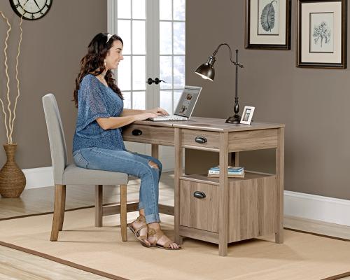Ergonomic Sit Stand Home Office Desk Salt Oak - 5422379 Teknik