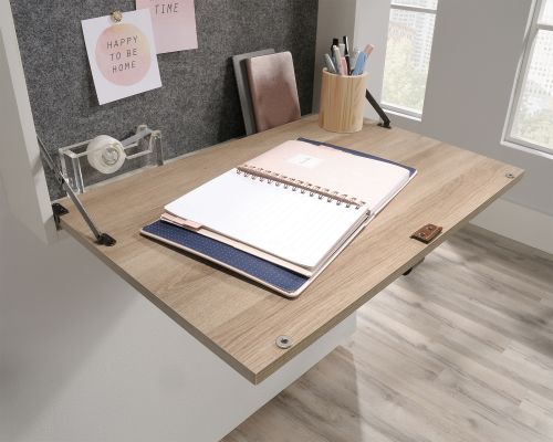 Avon Space Saving Wall Desk White with Sky Oak Finish - 5423547