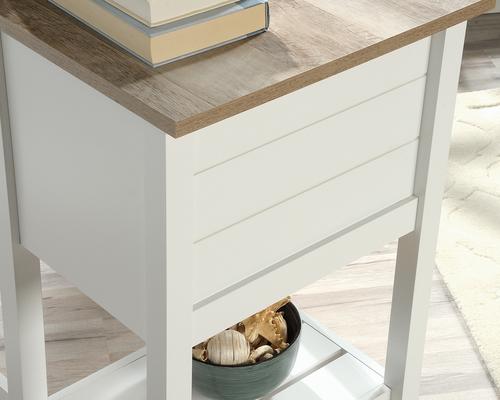 Mediterranean Shaker Style Home Office Desk White with Lintel Oak Finish - 5424152 Teknik