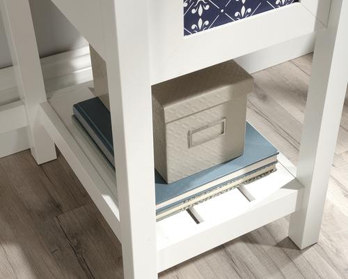 12851TK - Mediterranean Shaker Style Home Office Desk White with Lintel Oak Finish - 5424152