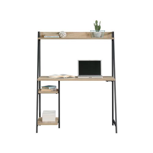 The Teknik Office Industrial Style Bench Desk with Shelf is our sharp and minimalist design option for the home office. This durable yet sleek looking desk provides a spacious work area for all manner of home office study and includes an elevated storage shelf to ensure your extended library of office accessories and display are catered for in a small footprint of space. The neutral and sturdy black metal frame coupled with the charter oak effect desk top and additional matching lower two storage shelves ensure it's an ideal match for all rooms and colour schemes. It also has the added benefit of being finished throughout so you can place the desk freestanding in any location and at any angle.