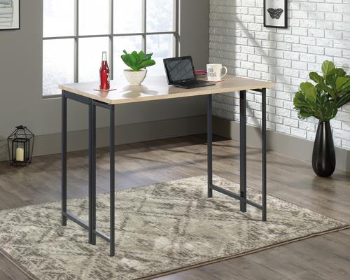 The Teknik Office Industrial Style High Work Table with Flip Extension is our sharp and minimalist design option for the home office. This durable yet sleek looking table provides an attractive display area and additional spacious work area when you engage the flip up table top extension, perfect for all manner of home office study. The neutral and sturdy black metal frame coupled with the charter oak effect top ensure it's an ideal match for all rooms and colour schemes. It also has the added benefit of being finished throughout so you can place the desk freestanding in any location and at any angle.