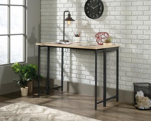 The Teknik Office Industrial Style High Work Table with Flip Extension is our sharp and minimalist design option for the home office. This durable yet sleek looking table provides an attractive display area and additional spacious work area when you engage the flip up table top extension, perfect for all manner of home office study. The neutral and sturdy black metal frame coupled with the charter oak effect top ensure it's an ideal match for all rooms and colour schemes. It also has the added benefit of being finished throughout so you can place the desk freestanding in any location and at any angle.
