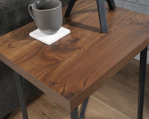 Teknik Office Canyon Lane Side Table in Grand Walnut effect finish powder coated metal base