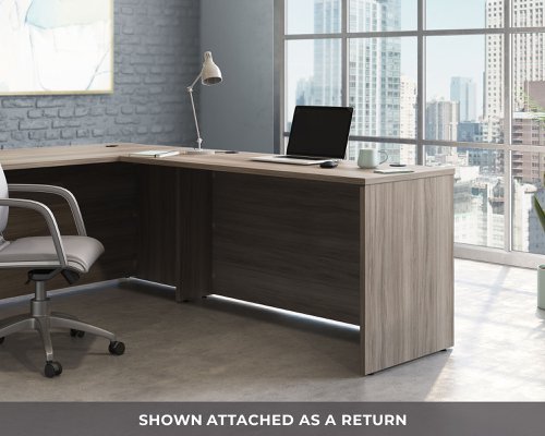 Teknik Office Affiliate 1500600 Desk in a Hudson Elm effect finish, two grommet holes for cord management | 5427415 | Teknik
