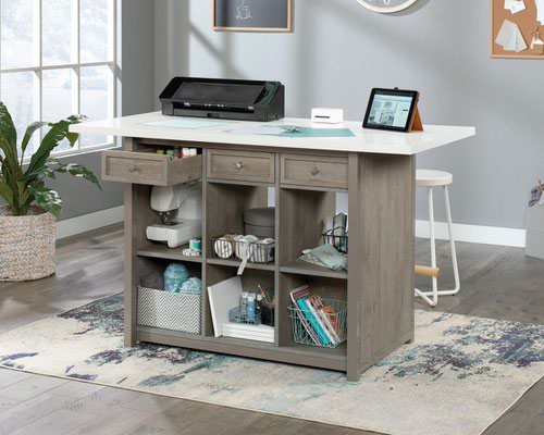 Teknik Craft Work Table/Island W1524 x D762 x H914mm Mystic Oak White Finish - 5427456 29329TK Buy online at Office 5Star or contact us Tel 01594 810081 for assistance