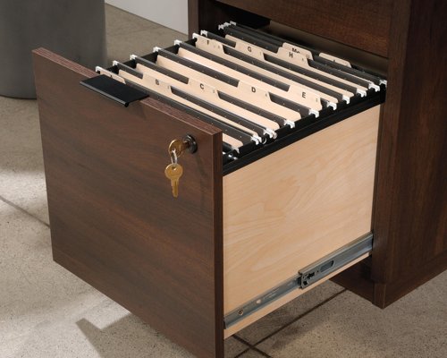 Teknik Office Elstree Credenza Desk  in Spiced Mahogany