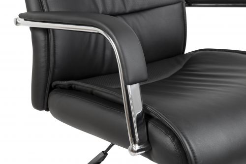 Teknik Office Kendal Black Luxury Office Chair Matching Padded Arm Covers and Chrome Five Star Base