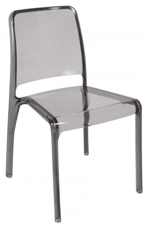 Teknik 6908SM Clarity stackable Smoke Chairs (Pack of 4)