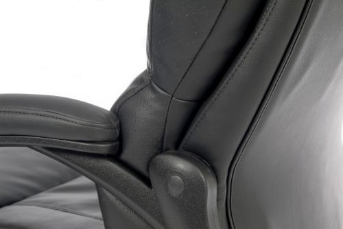 Luxe Luxury Leather Look Executive Office Chair Black - 6913  12613TK