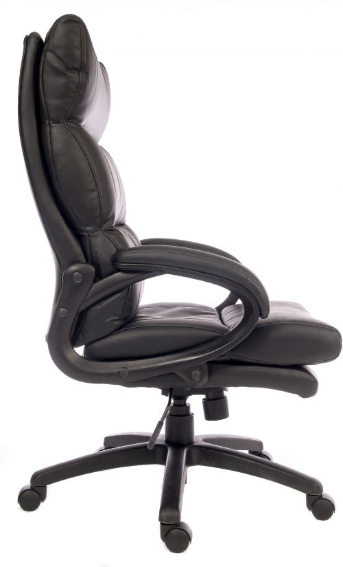 12613TK - Luxe Luxury Leather Look Executive Office Chair Black - 6913