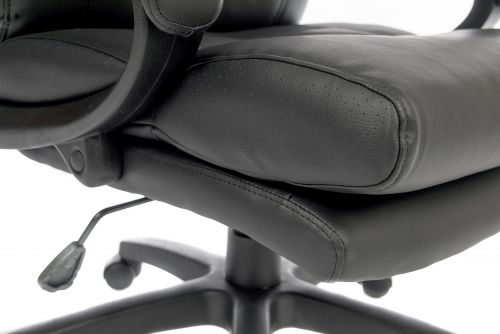 Luxe Luxury Leather Look Executive Office Chair Black - 6913  12613TK
