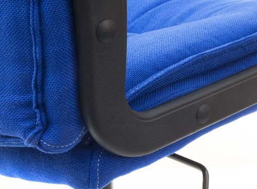 Teknik Office Milan Blue Fabric Executive Office Chair Durable Nylon Armrests And Chrome Five Star Base