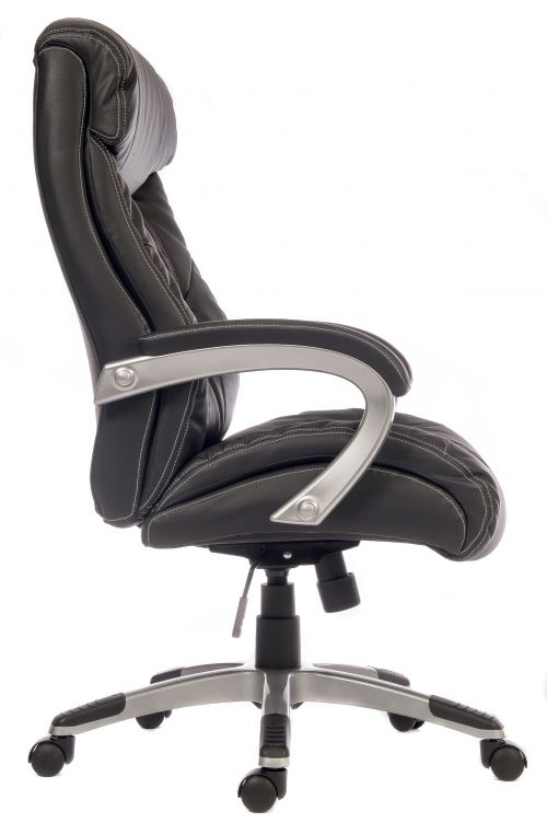 12606TK - Siesta Luxury Leather Faced Executive Office Chair Black - 6916