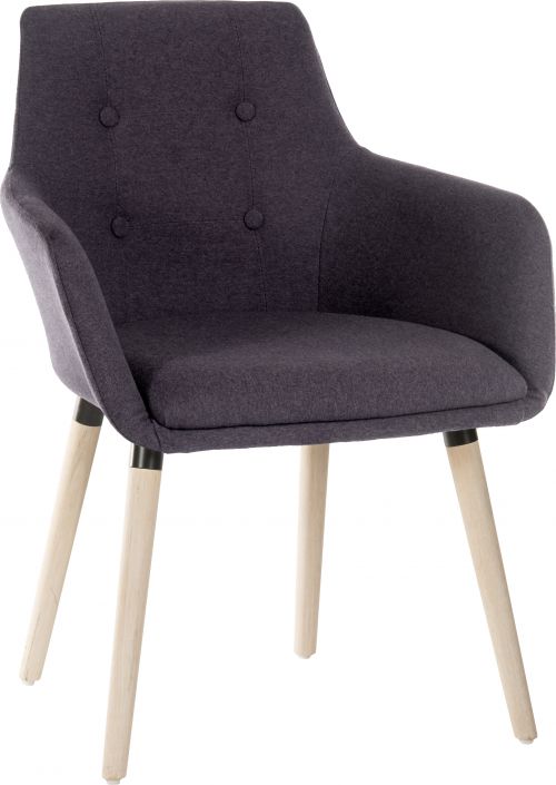 Teknik 6929 4 Legged Graphite Reception Chair (Pack of 2)