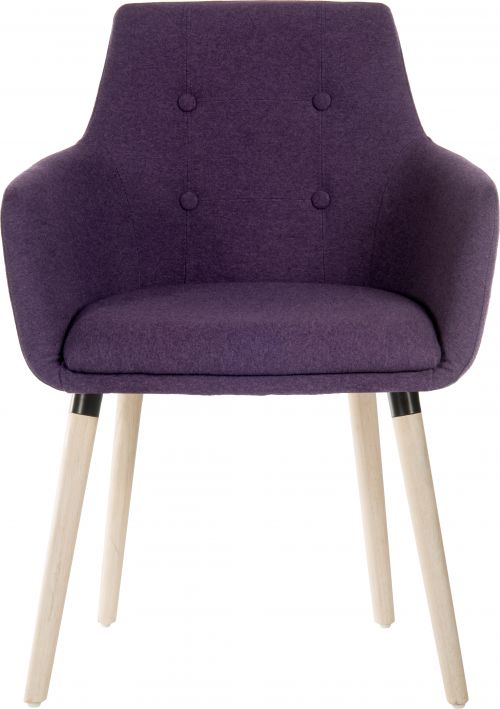 The Teknik Office 4 legged Reception Chair in soft brushed Plum fabric has made quite an impression on all that see it Feel free to view it for yourself and see what we mean. They are available in packs of 2 and are a perfect complement for any reception or meet area. The modern oak coloured legs and the limited assembly required make this an ideal and stylish chair for any environment. These chairs are also available in Graphite, Yellow or Jade/Teal colours for even more decorative options in reception/meet areas.