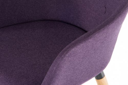 Contemporary 4 Legged Upholstered Reception Chair Plum (Pack 2) - 6929PLUM