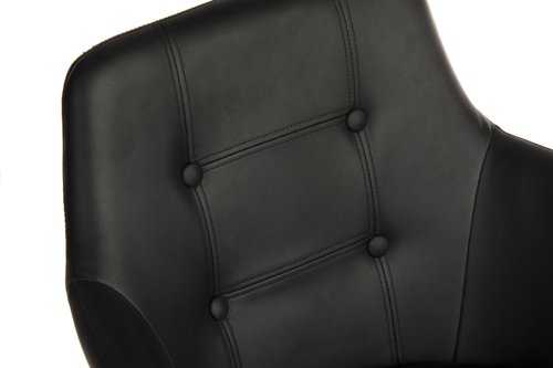 Contemporary 4 Legged Upholstered Reception Chair Black (Pack 2) - 6929PU-BLACK  12536TK