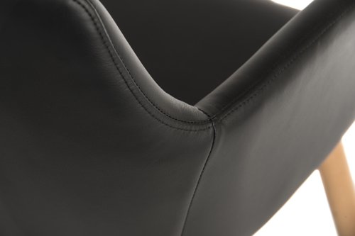 Contemporary 4 Legged Upholstered Reception Chair Black (Pack 2) - 6929PU-BLACK Teknik