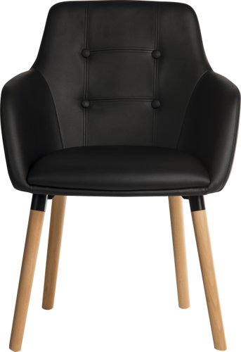 Contemporary 4 Legged Upholstered Reception Chair Black (Pack 2) - 6929PU-BLACK 12536TK