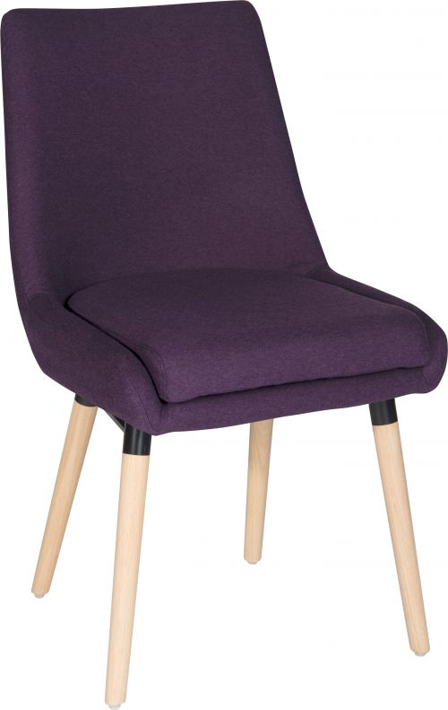 Contemporary Welcome Upholstered Reception Chair Plum (Pack 2) - 6946PLU