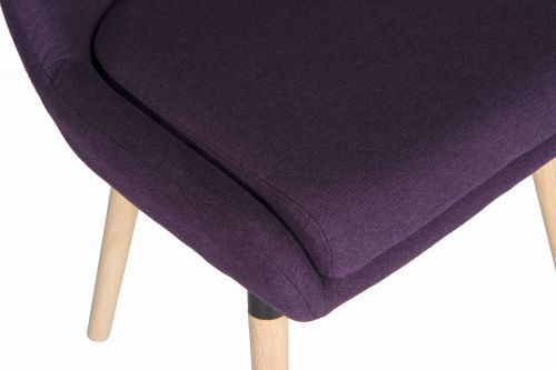 Teknik Office Welcome Reception Chairs Plum Soft Brushed Fabric Wooden Oak Legs Packs Of 2 | 6946PLU | Teknik