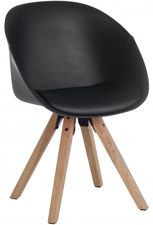 Teknik Office Black Pyramid Padded Tub Chair Soft Polyurethane and PU Fabric with Wooden Oak Legs Available in Black Red or White Packs of 2