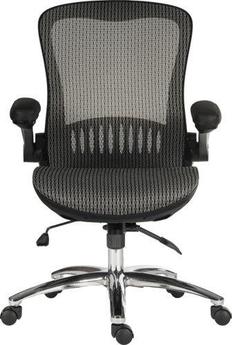 The Teknik Office Harmony Executive Mesh High Backrest Chair is a fabulous complement for all office rooms with its curved aerated backrest, luxurious fold back padded arms and polished steel base. It has a multi function mechanism with a weight tension control, a breathable seat and a multi-adjustable headrest which can be kept and removed to create an altogether different look of chair! This chair is great for use of up to 8 hours usage per day and rated to 150kg, making it the perfect option for your home or work office. Available in Black or Red mesh.
