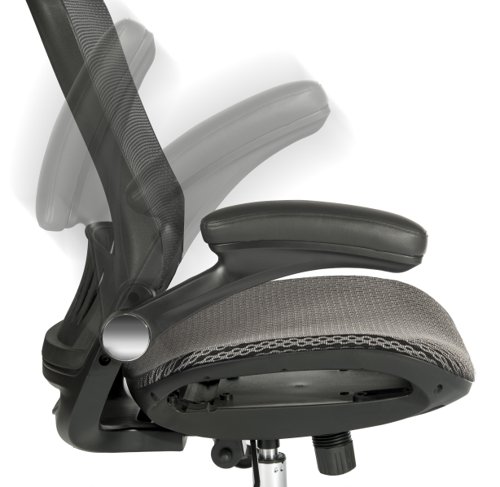 Teknik Harmony High Back Executive Mesh Office Chair With Height Adjustable Arms Grey - 6956GREY