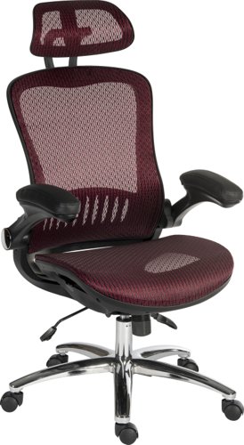 Teknik Harmony High Back Executive Mesh Office Chair With Height Adjustable Arms Red - 6956RED 29210TK