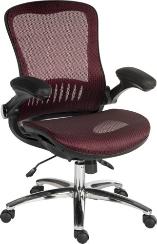 Teknik Harmony High Back Executive Mesh Office Chair With Height Adjustable Arms Red - 6956RED Teknik