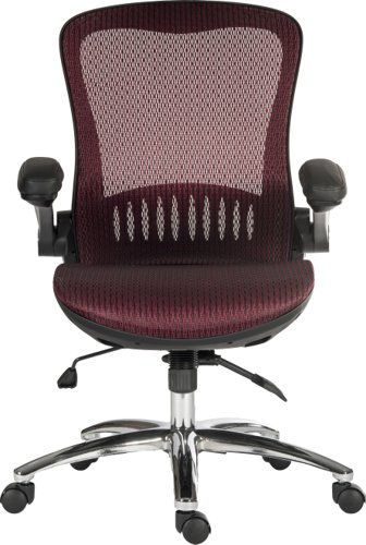 Teknik Harmony High Back Executive Mesh Office Chair With Height Adjustable Arms Red - 6956RED