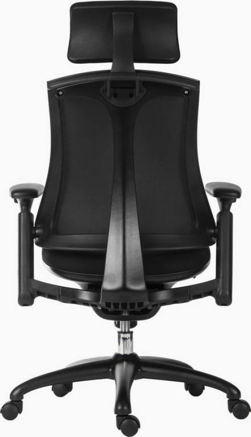 Rapport Mesh Luxury Curved Executive Chair in Black with Removable Headrest and Height Adjustable Arms