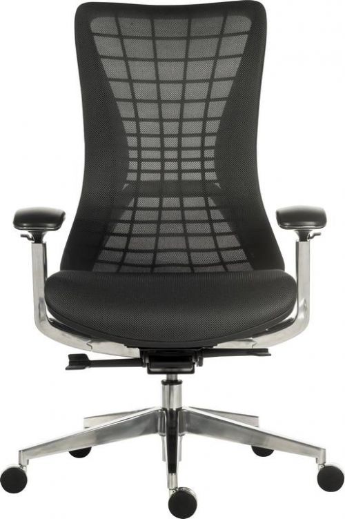 The Teknik Office Quantum Black luxury mesh backed office chair is our practical, yet smart and stylish solution, suitable to fit a multitude of environments in the home or working office. It's easy to assemble & simple to use without compromising on features or comfort. It has a simple recline and height adjust lever and padding in all the right places! The components are brushed aluminium which means it is as resilient as it is stylish. The arms are height adjustable and padded, they can also be adjusted towards or away from you to increase the ergonomics for your comfort.  You can obtain this chair in Black or White contrasting frame for even more versatility in your desired decoration scheme.