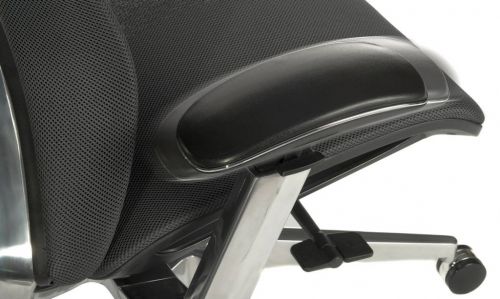 12389TK | The Teknik Office Quantum Black luxury mesh backed office chair is our practical, yet smart and stylish solution, suitable to fit a multitude of environments in the home or working office. It's easy to assemble & simple to use without compromising on features or comfort. It has a simple recline and height adjust lever and padding in all the right places! The components are brushed aluminium which means it is as resilient as it is stylish. The arms are height adjustable and padded, they can also be adjusted towards or away from you to increase the ergonomics for your comfort.  You can obtain this chair in Black or White contrasting frame for even more versatility in your desired decoration scheme.