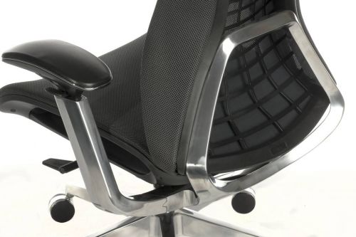 Teknik Office Quantum Black Executive Chair Breathable Mesh Backrest Multi-Adjustable Padded Armrests | 6966BLK | Teknik