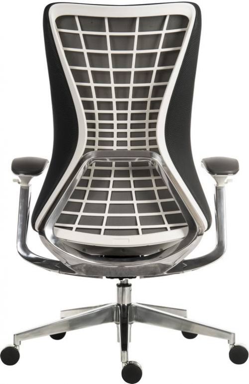 Quantum Mesh Back Executive Chair Chair Black with White Frame - 6966WHI  12382TK