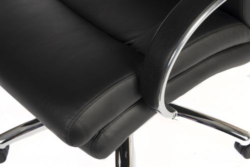 Samson Heavy Duty Leather Look Executive Office Chair Black - 6968 Teknik