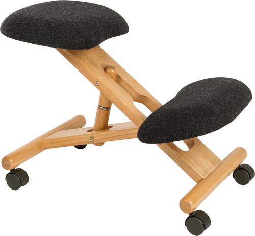 Teknik Office Kneeling Stool Wooden Framed ergonomic kneeling chair with Charcoal Fabric cushions with angle and height adjustment