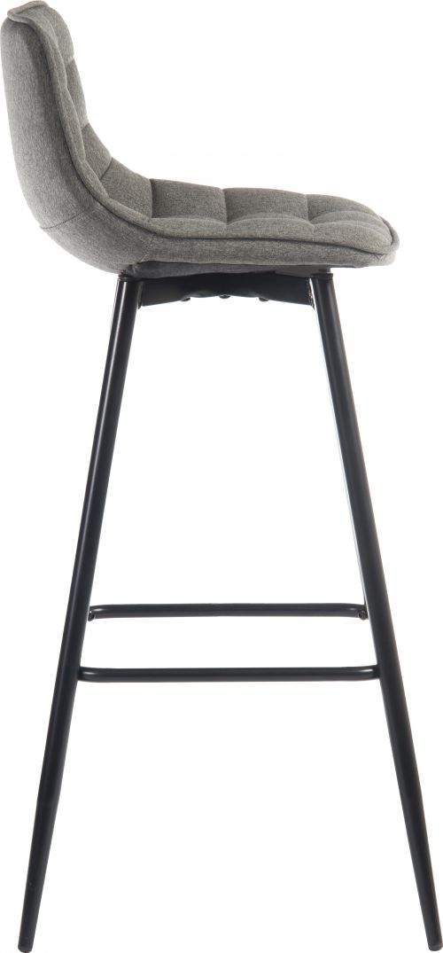 6978GREY | The Teknik Office Quilt Barstool with its plush yet stylish padded grey fabric seat and black powder coated metal slimline legs is a wonderful addition for a multitude of domestic environments. This stool requires minimal self assembly and with its neutral yet stylish grey upholstery and contrasting black framed appearance, it is guaranteed to complement all colour schemes. 