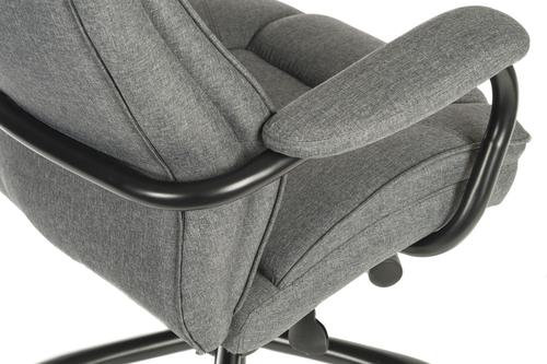 Teknik Office Goliath Duo Heavy Duty Grey Fabric Executive Office Chair with matching padded armrests and generous seat measurements