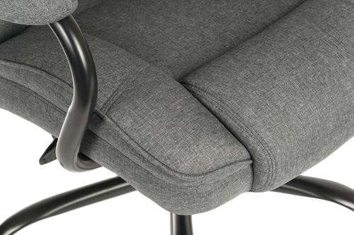 Teknik Office Goliath Duo Heavy Duty Grey Fabric Executive Office Chair with matching padded armrests and generous seat measurements | 6989 | Teknik