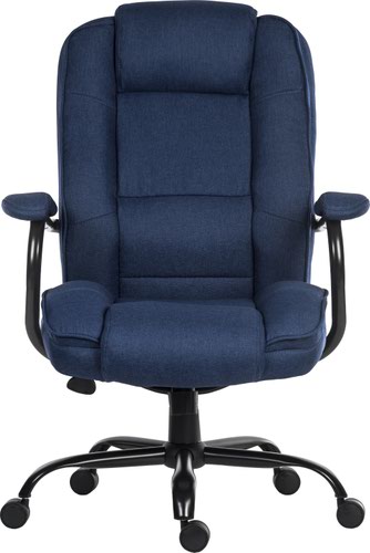 Teknik Office Goliath Duo Heavy Duty Ink Blue Fabric Executive Office Chair with matching padded armrests and generous seat measurements