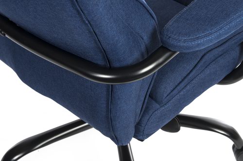Teknik Office Goliath Duo Heavy Duty Ink Blue Fabric Executive Office Chair with matching padded armrests and generous seat measurements | 6991 | Teknik